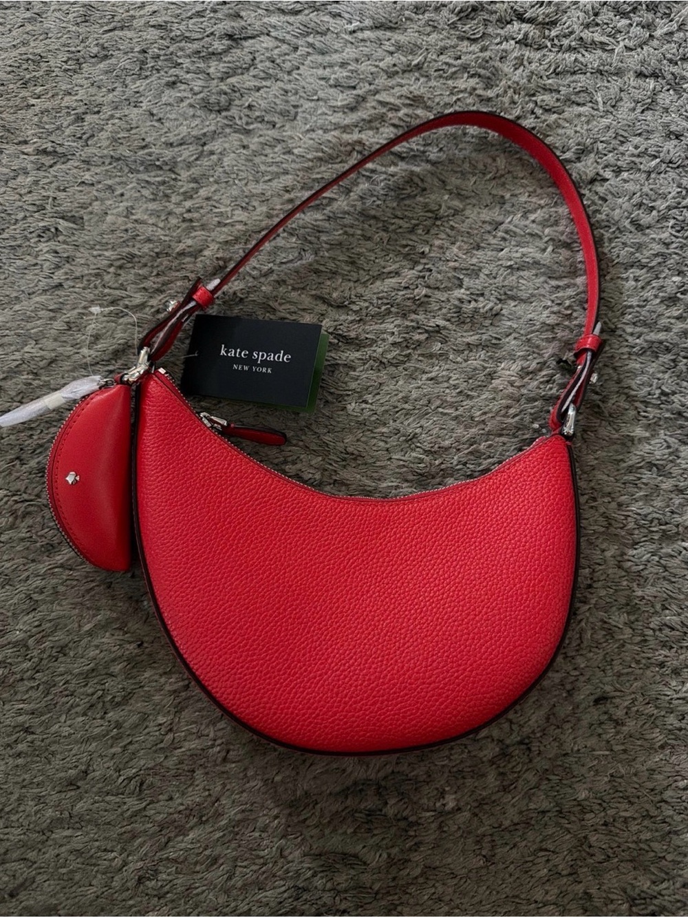 kate spade Duo mini Crescent Shoulder Bag in Red with Coin Pouch